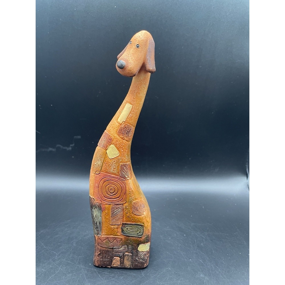 Rare Long Neck Resin Dog Figurine